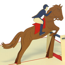 LINPOPUP Pop Up Card, 3D Card, Horse, Rider, N273