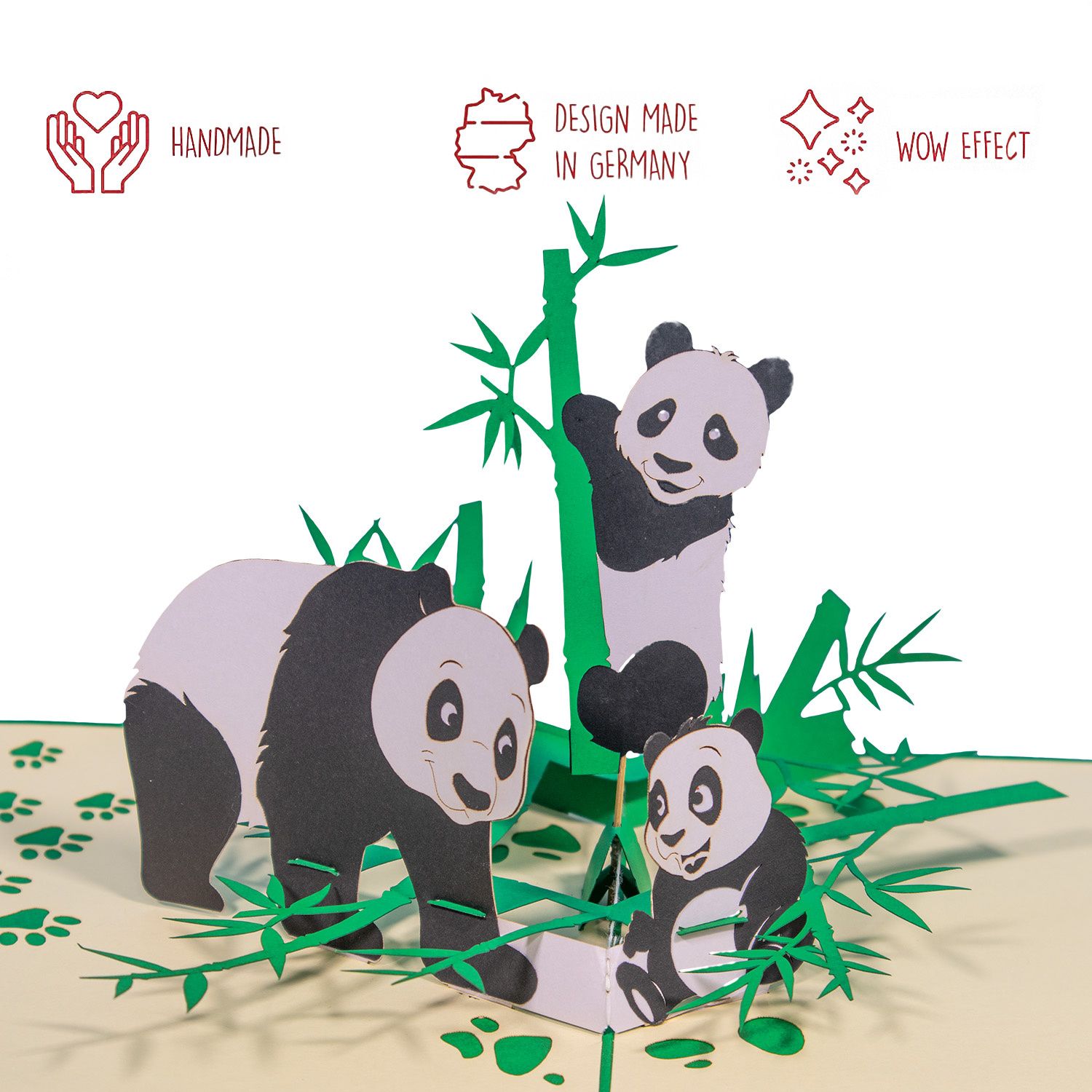 LINPOPUP Pop up card animals, birthday card, gifts, voucher zoo, panda bear, LINPopUp®, LIN17839,