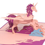 LINPOPUP Pop Up Card, 3D Card, Unicorn, N281