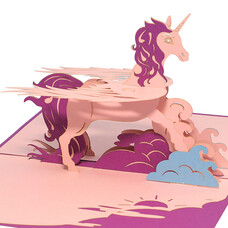 LINPOPUP Pop Up Card, 3D Card, Unicorn, N281