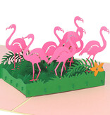 LINPOPUP Pop Up 3D Card, Birthday Card, Greeting Card, Gift Certificate, Flamingos, LIN17535, LINPopUp®, N289