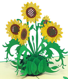 LINPOPUP Pop Up Card, 3D Card, Sunflowers, N335