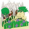 LINPOPUP 3D Pop Up Greeting card, Congratulations, Travel Voucher, Hiking Voucher, Hiker and Stag, LIN17649, LINPopUp®, N377