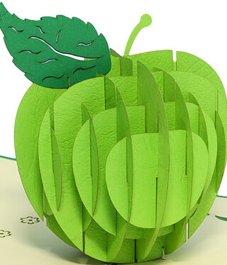 LINPOPUP Pop Up Card, 3D Card, Green Apple, N378