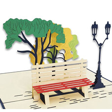LINPOPUP Pop Up Card, 3D Card, Park, Bench, N257