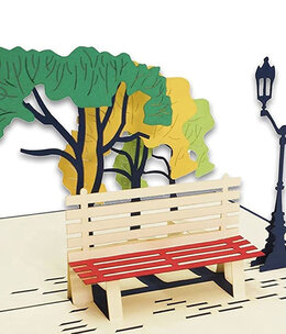 LINPOPUP Pop Up Card, 3D Card, Park, Bench, N257