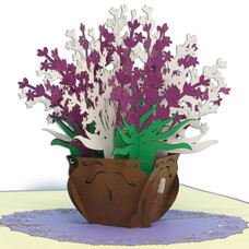 LINPOPUP Pop Up Card, 3D Card, Flower, Lavender, N392
