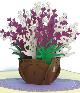 LINPOPUP Pop Up Karte, 3D Karte, Blume, Lavendel, N392