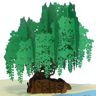 LINPOPUP Pop Up Card, 3D Card, Pond, Tree, Weeping Willow, N347