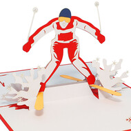 LINPOPUP Pop Up Card, 3D Card, Skiing, N270