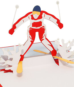 LINPOPUP Pop Up Card, 3D Card, Skiing, N270