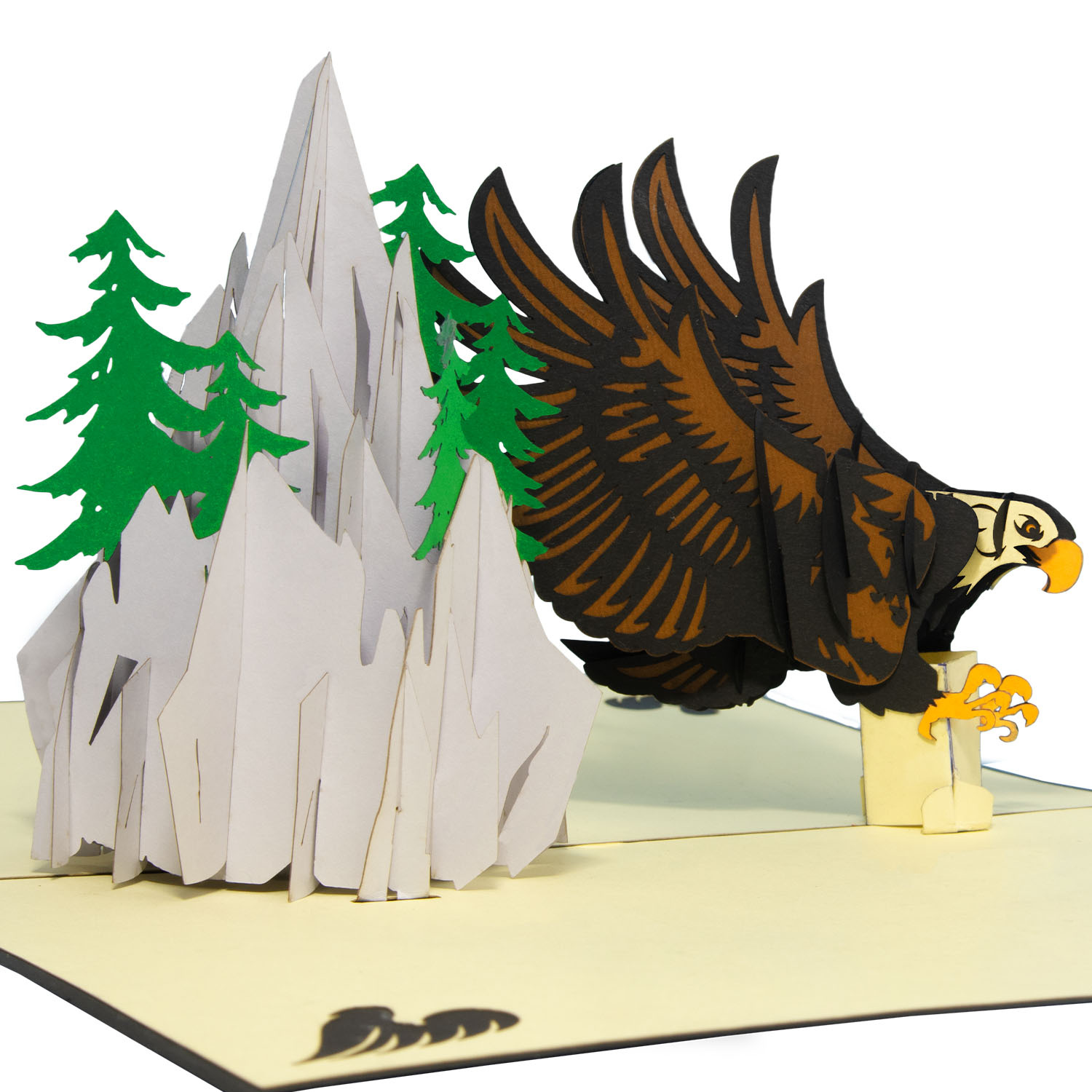 LINPOPUP LINPopUp®, LIN17774, Pop - Up cards mountain, 3D card birthday card, travel voucher mountaineer hiker, hunter, voucher hiking, camping, climbing, mountain, eagle, N53