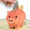 LINPOPUP LINPOPUP®, LIN17781, Pop Up Card Pig, 3d Card Folding Birthday Card Pig, Pop Up Card Gift Certificate, Piggy Bank Cards, N41