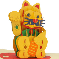 LINPOPUP LINPopUp Card, Cat, Lucky, Lucky Cat, N308