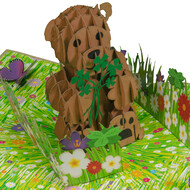 LINPOPUP LINPopUp Card, Pop-Up Card, Bear in the Flower Meadow, N10