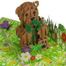 LINPOPUP LINPopUp Card, Pop-Up Card, Bear in the Flower Meadow, N10