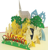 LINPOPUP Pop Up 3D Karte, Geburtstagskarte, Reisegutschein, Münster, LIN17540, LINPopUp®, N294