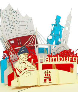 LINPOPUP Pop Up Card, 3D Card, Hamburg, N193