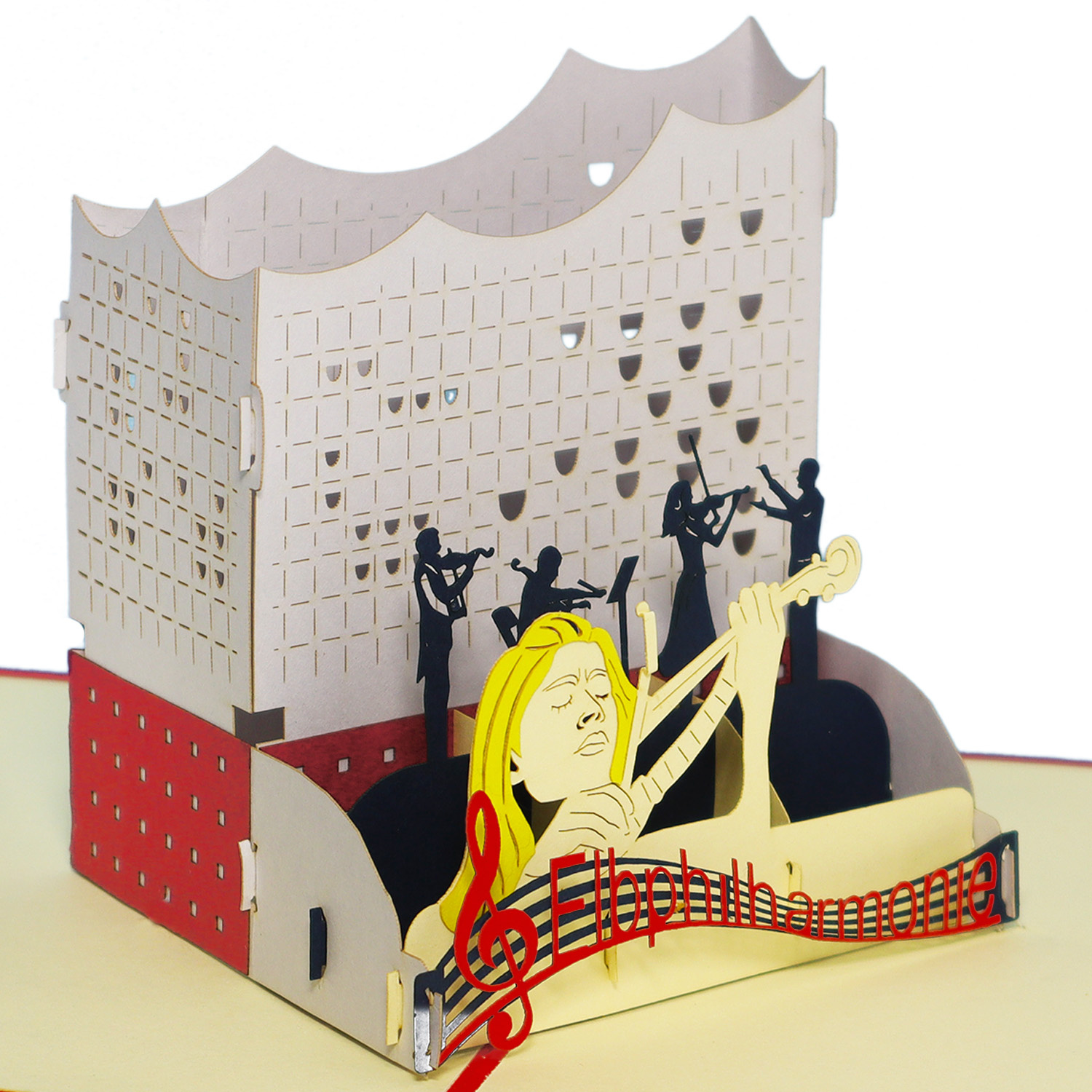 LINPOPUP Pop Up 3D Karte, Glückwunschkarte, Reisegutschein, Elbphilharmonie, LIN17385, LINPopUp®, N258