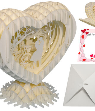 MAGICPAPER® MagicPaper, pop-up card heart, love gift, without LED