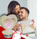 MAGICPAPER® LINPOPUP® MagicPaper, Pop-Up Herz, Geschenk für Valentinstag, Jahrestag, Liebe Geschenk für sie & ihn, Pop-Up Karte 3D Herz, Geburtstagskarte für Frauen & Männer, Liebeskarte, Hochzeitsgeschenk, Hochzeitstag