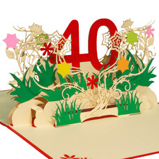LINPOPUP LINPopUp card birthday, birthday invitation, anniversary, Number 40, N303