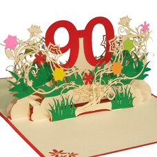 LINPOPUP LINPopUp Karte Geburtstag, Geburtstagseinladung, Jubiläum, Zahl 90, N328