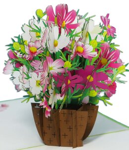 LINPOPUP Pop Up Card, 3D Card, Bouquet of Flowers, N503