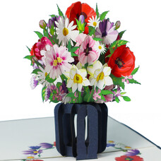 LINPOPUP Pop Up Card, 3D Card, Bouquet of Flowers, N505