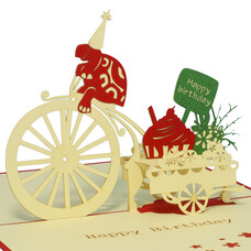 LINPOPUP Pop Up Card, 3D Card, Bicycle, Birthday Cake, Turtle, N9