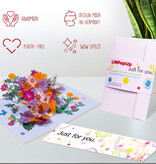 LINPOPUP Pop Up Karte Blumen, Blumenkarte, Blumenstrauß Pop-Up, Grußkarten Blumen, 3D Klappkarte, Muttertagskarte, Abschied, Geburtstagskarte, Gute Besserung, Blumenwiese mit Schmetterlinge, LIN17833, LINPopUp®, N190