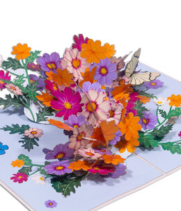 LINPOPUP Pop up card, 3D card, flower card, N190