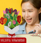 LINPOPUP Pop Up Karte Blumen, Blumenkarten,Blumenstrauß Pop-Up, Grußkarten, Klappkarte, Muttertagskarte, Abschied, Geburtstagskarte, Gute Besserung, Blumenstrauß, LIN17768, LINPopUp®, N508