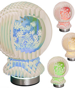 MAGICPAPER® LINPopUp MagicPaper, Pop-Up 3D Blumen Garten Kugel, Mit LED