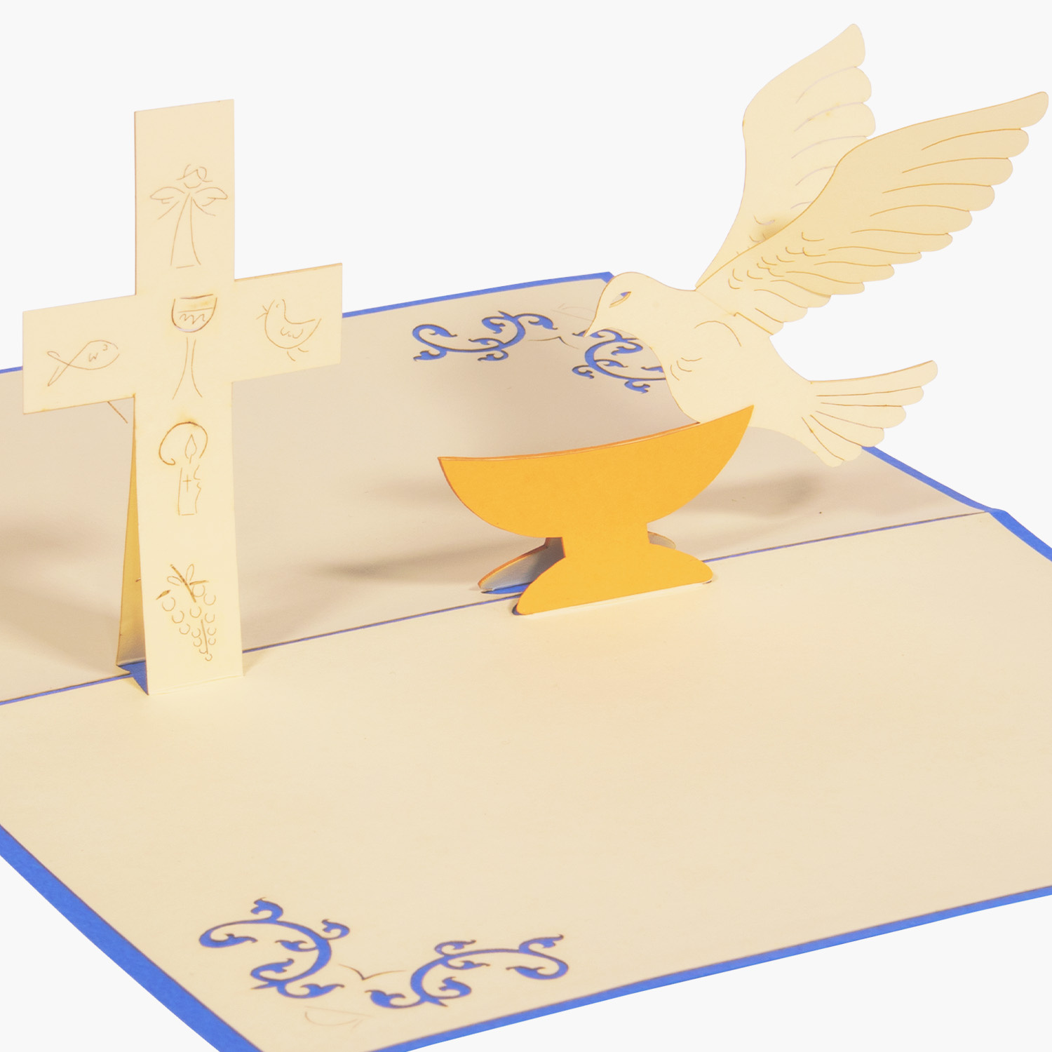 LINPOPUP Pop Up 3D Card, Birth Card, Voucher, Greeting Card for Communion, confirmation, Christening, LINPopUp®, N102