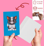 LINPOPUP Pop up card cat, 3D birthday card with envelope, greeting card woman with cat motif, gift card, gift cat lover, children's birthday girl, N291