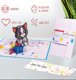 LINPOPUP Pop Up Karte Katze, 3D Geburtstagskarte mit Umschlag, Glückwunschkarte Frau mit Katzenmotiv, Gutscheinkarte, Geschenk Katzenliebhaber, Kindergeburtstag Mädchen, N291