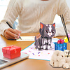 LINPOPUP Pop up card cat, 3D birthday card with envelope, greeting card woman with cat motif, gift card, gift cat lover, children's birthday girl, N291
