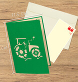 LINPOPUP Pop up 3D Card, Birthday Card, Greeting Card, Children's Birthday, Tractor, Trekker, LIN17855, LINPopUp®, N223