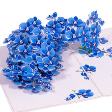 LINPOPUP Pop up card flowers, 3D card, flower card, Blue Orchid, N309