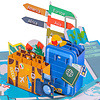 LINPOPUP, Pop-Up Card Travel - 3D greeting card for holidays, travel voucher, voucher card for flight ticket, world trip, birthday, farewell or for holiday money, N246