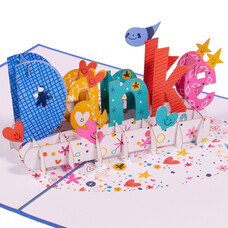 Pop-up card thank you - greeting card thank you, N242