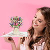 LINPOPUP LIN17767, LINPopUp®, Pop Up Karte Blumen, Blumenstrauß Pop-Up, Grußkarten, Klappkarte, Muttertagskarte, Abschied, Geburtstagskarte, gute Besserung, Papier Blumen, Rosen, Rosa, Pink,  N507