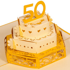 Pop Up Card, golden wedding anniversary, N212