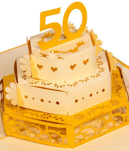 Pop Up Card, golden wedding anniversary, N212