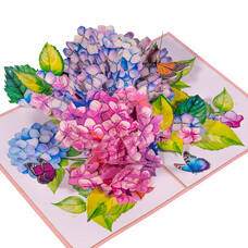LINPOPUP LINPopUp card, Pop Up card 3D flowers, hydrangeas, N278