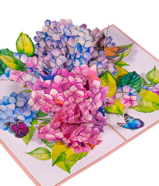 LINPOPUP LINPopUp Karte, Pop Up Karte 3D Blumen, Hortensien