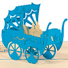LINPOPUP Pop Up 3D Karte, Geburtskarte, Glückwunschkarte zur Geburt, Kinderwagen, LINPopUp®, N89