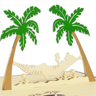LINPOPUP Pop Up Card, 3D Card, Holiday Island, N121