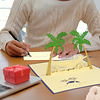 LINPOPUP Pop Up 3D Card, Greeting Card, Travel Voucher, Holiday Island, LINPopUp®, N121
